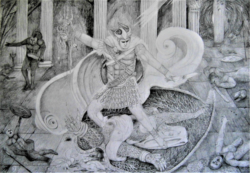 Perseus Slays Medusa Art | Fine Art by Balkishan Jhumat