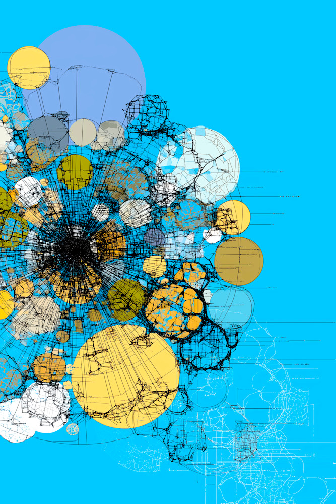 Orbit Blueprint Abstract Geometric Wall Art