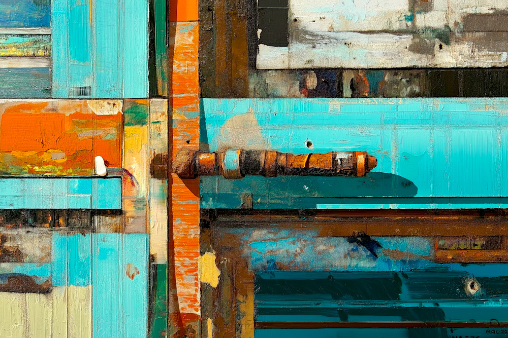 Patina Grid Abstract Wall Art Print 