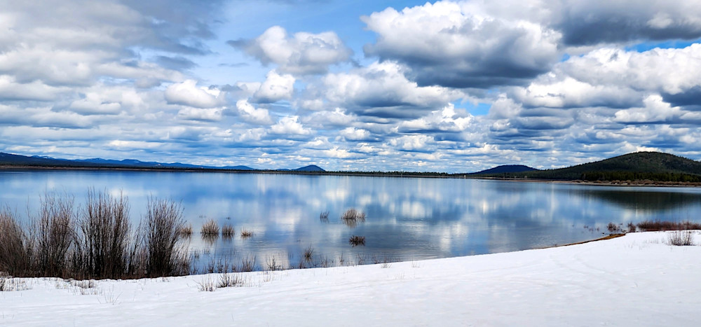 Wickiup Reservoir    Winter Clouds Reflecting Off The Water Photography Art | InYourBackyard