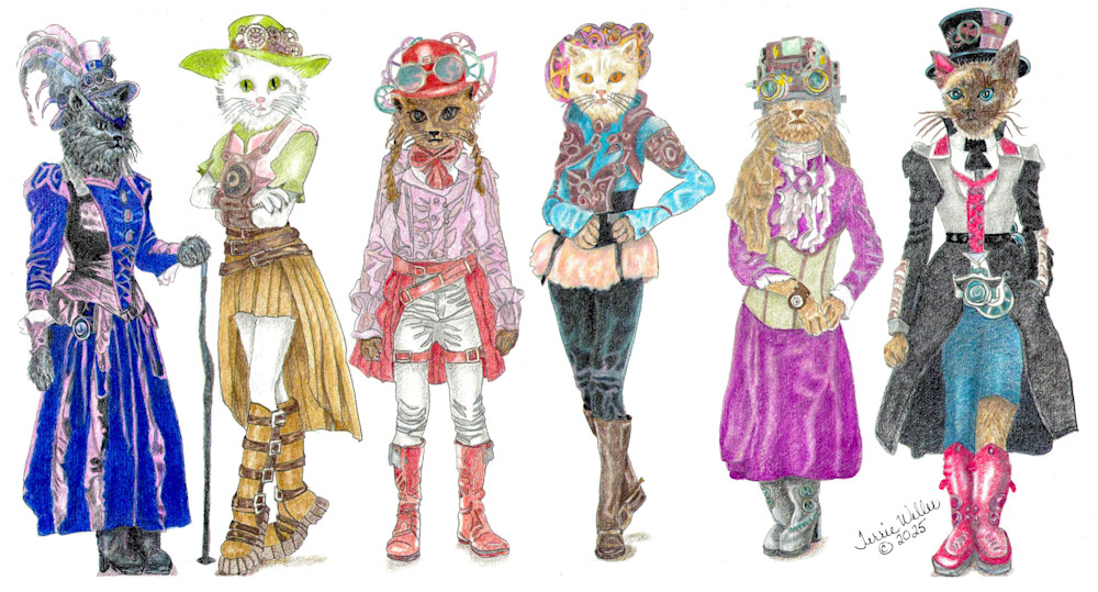 Steampunk Kittens Art | Fine Art by Terrie D