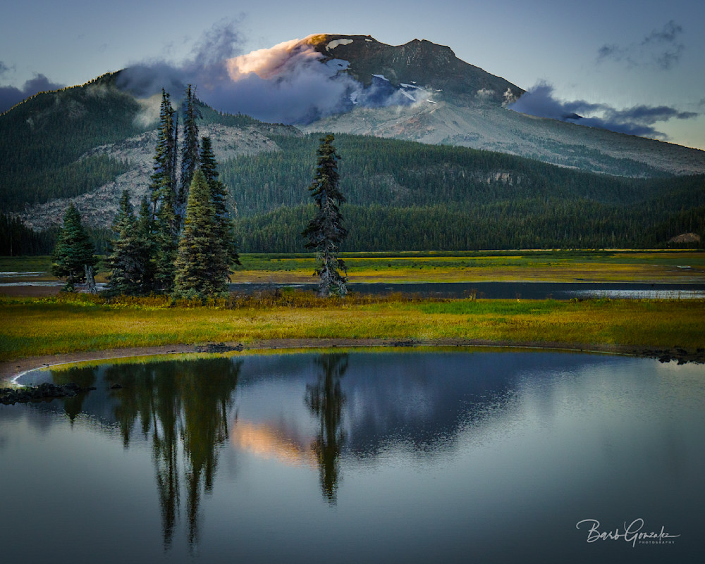 Southsistersparksyellowandcurlingclouds Photography Art | Barb Gonzalez Photography