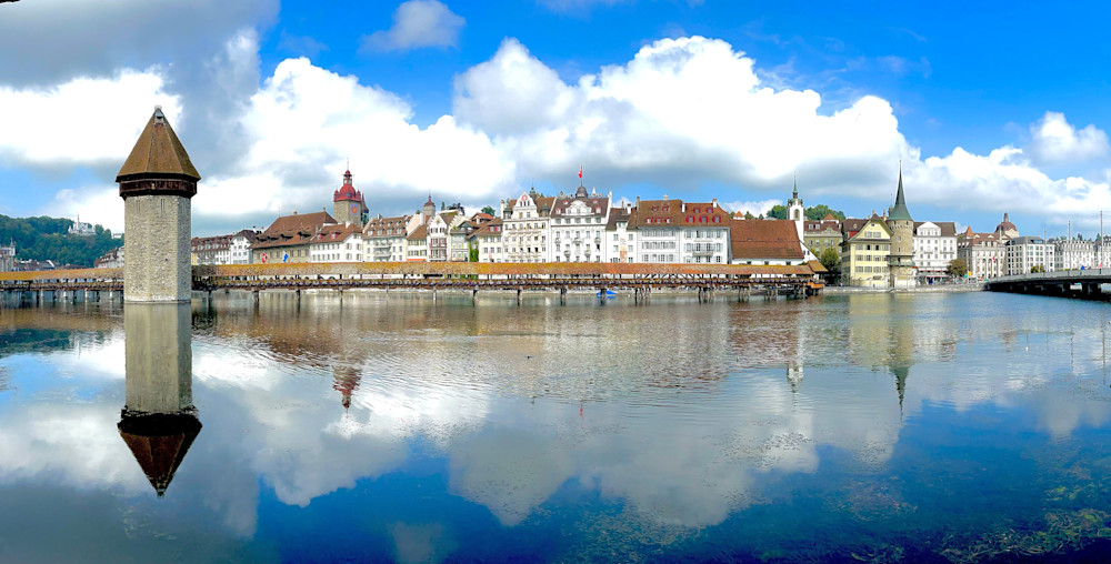 Lucerne, Switzerland Bridge Reflection
