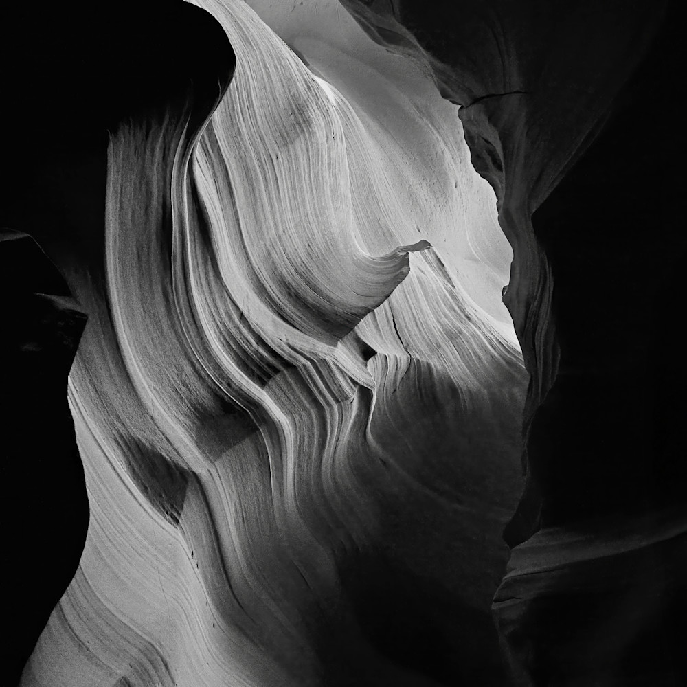 Fine Art Antelope Canyon Black & White — Layered Sandstone Formations