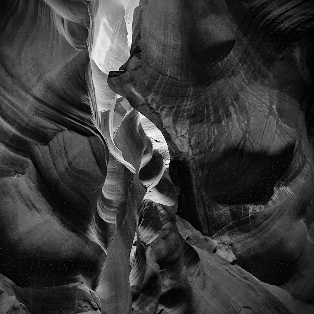 Antelope Canyon Fine Art Black & White — Soft Light on Sandstone Walls