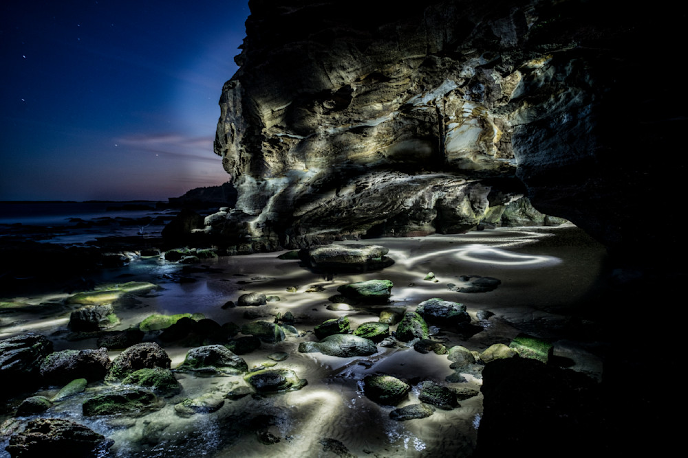 Caves Beach, Australia - light painting photography by Catalin Anastase