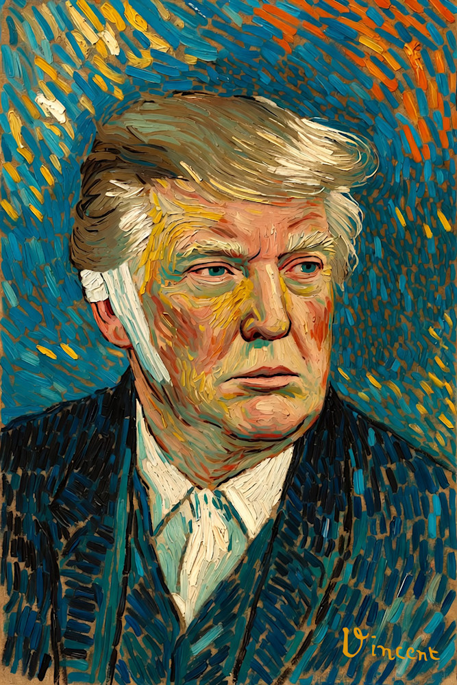 Trump With Bandaged Ear Art | Art of Van Evan Fuller