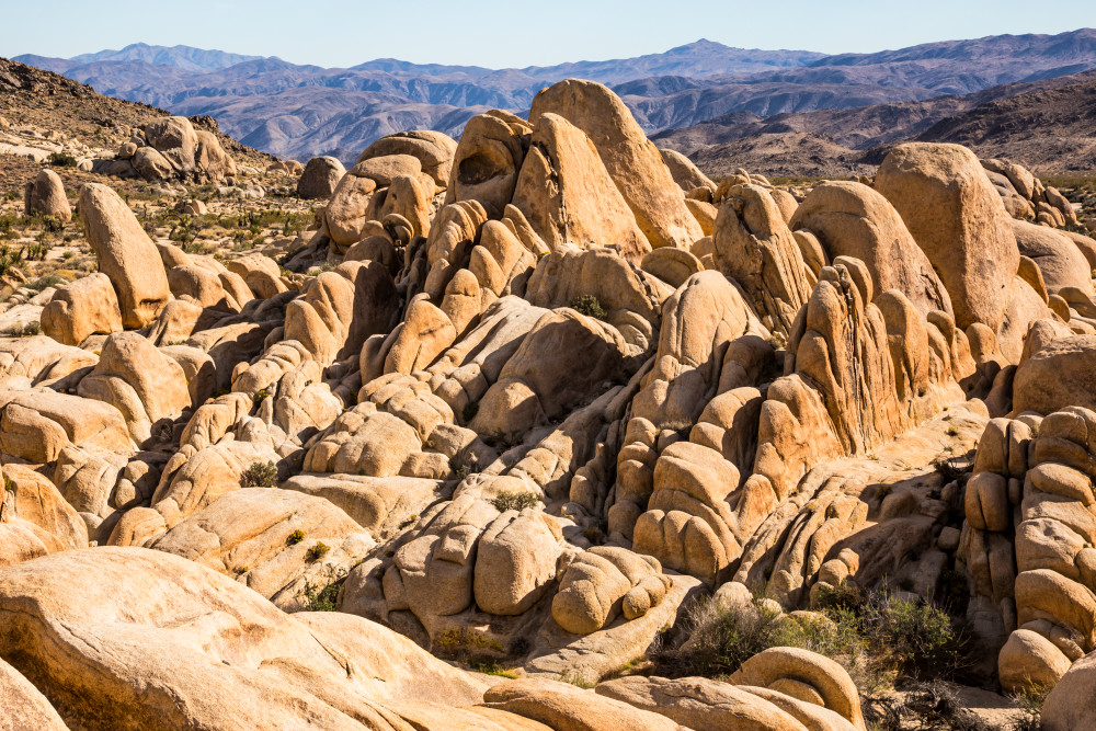 Rock formations near White Tank in Joshua Tree National Park, California, USA.