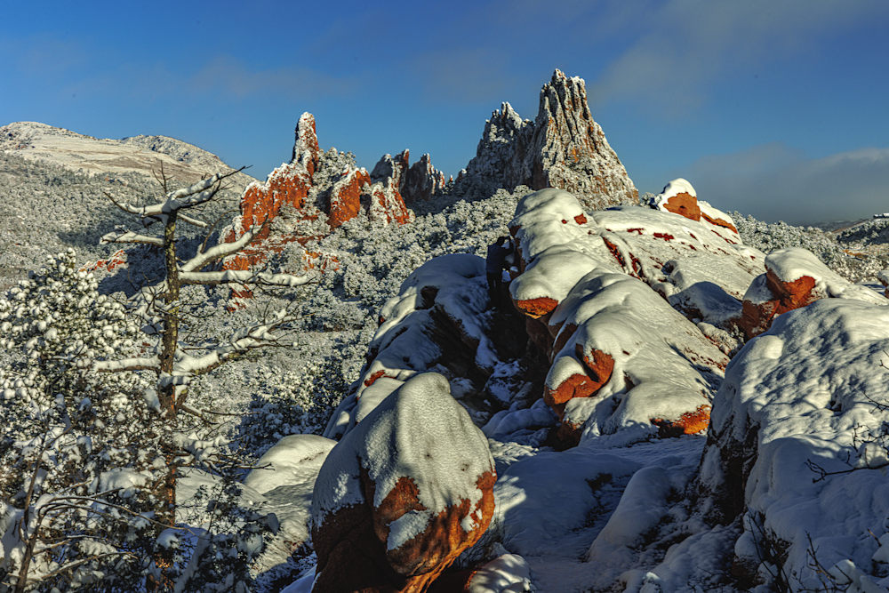 Snowy Red Rocks - Majestic Colorado Landscape Photography
