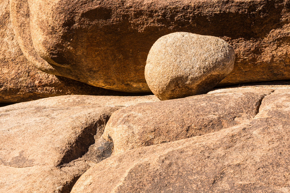 Rock formations near Indian Cove and Rattlesnake canyon day use area, Joshua Tree National Park.