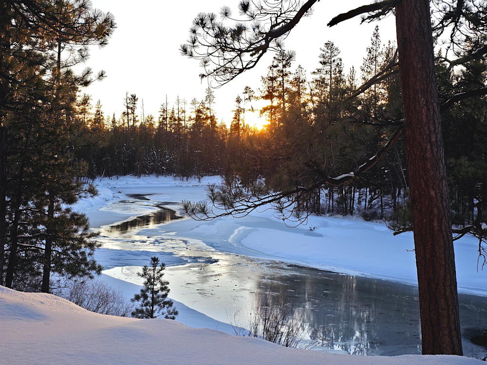 Deschutes River Snowy Reflections Photography Art | InYourBackyard