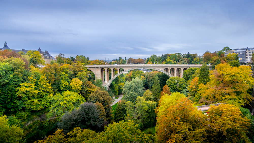 Vallé de la Pétrusse and the Pont Adolphe Bridge in the city of Luxembourg