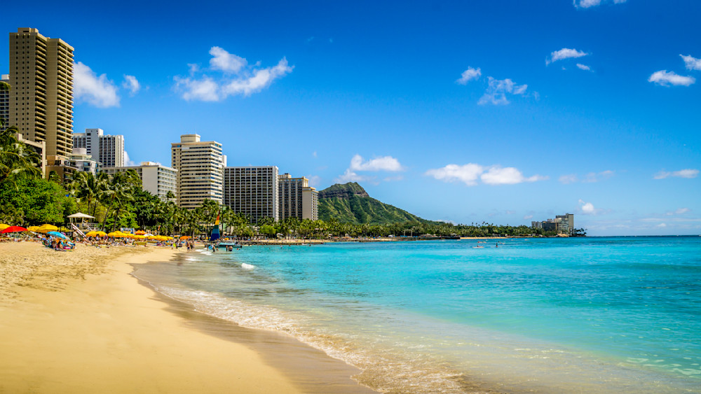 Waikiki Beach on the Island of Oahu, Hawaii
