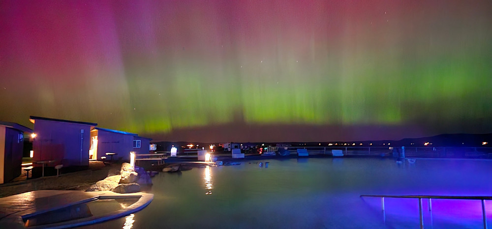 Crane Hot Springs Pool Arora Borealis Photography Art | InYourBackyard