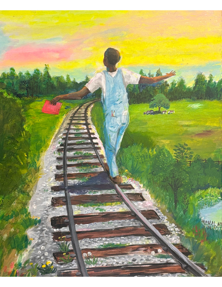 Train Tracks Art | Rabbit Road Art Studio
