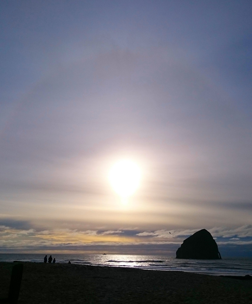 Haystack Rock Sun Halo   Pacific City Or Photography Art | InYourBackyard