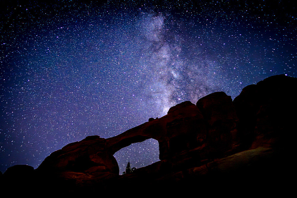 Milky Way behind Skyline Arch in Arches National Park