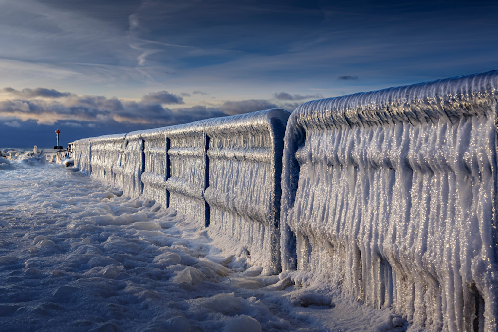 White Lake Channel Ice - Serene Winter Landscape Photography