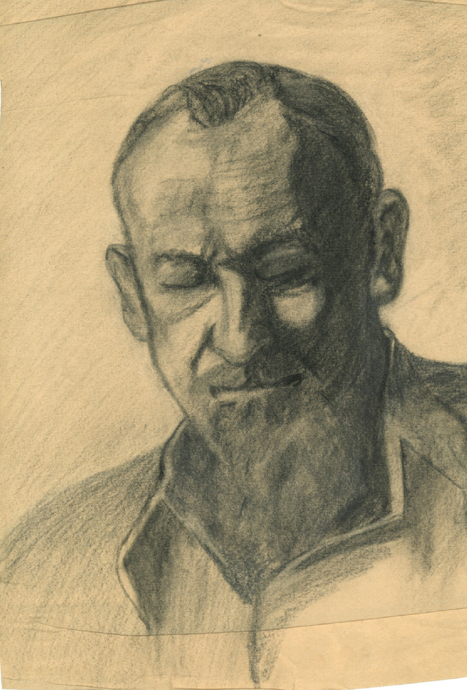 Charcoal Of Man Art | Fine Art by Terrie D