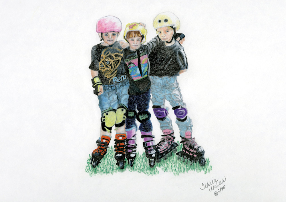Friends On Rollerblades Art | Fine Art by Terrie D
