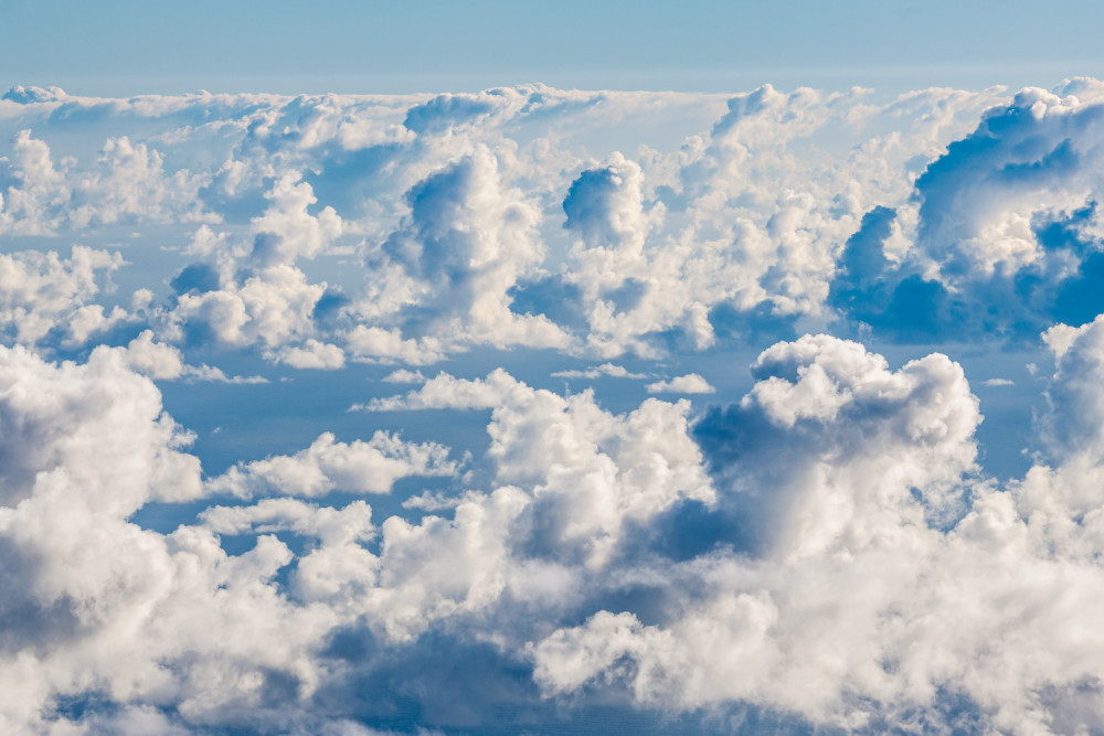Clouds over the Pacific Ocean as seen from the top of Haleakala on East Maui, Hawaii
