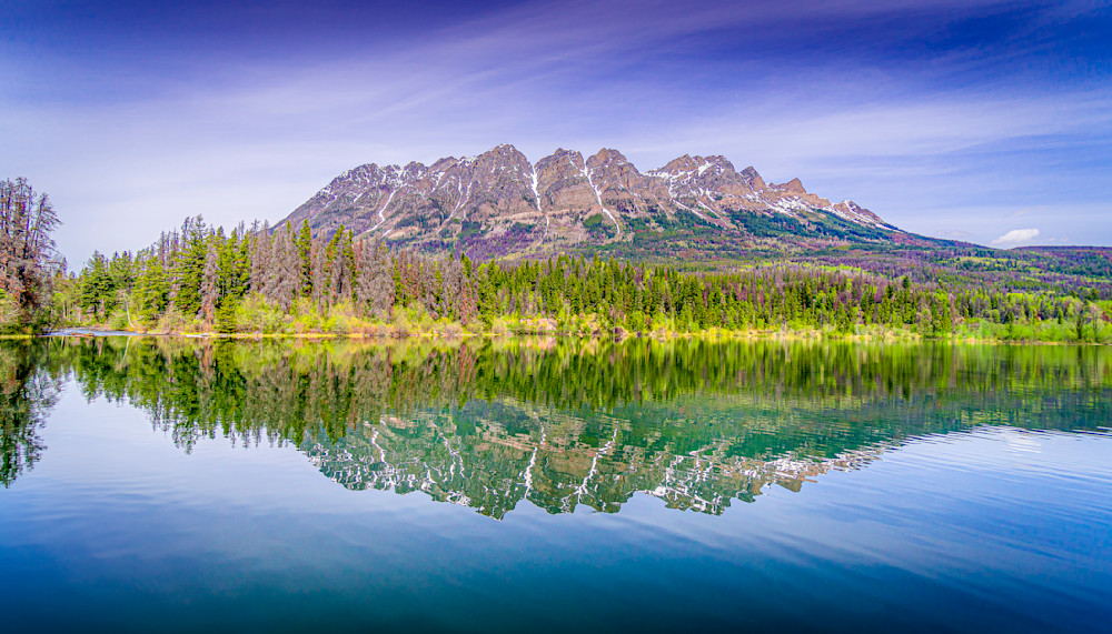 Yellowhead Mountain reflection in Yellowhead Lake