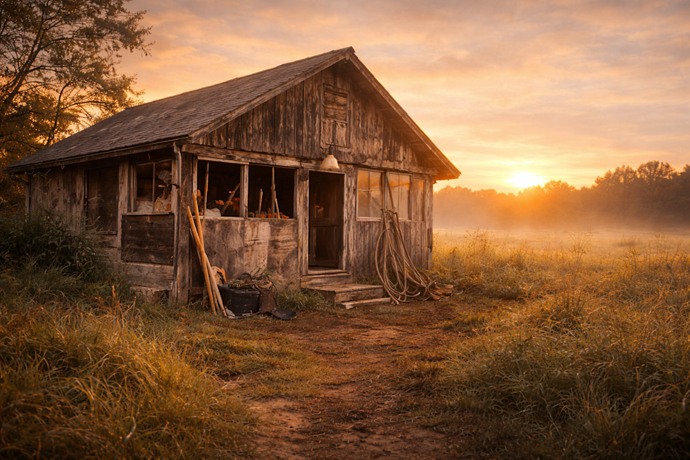 Sunrise Over the Barn
