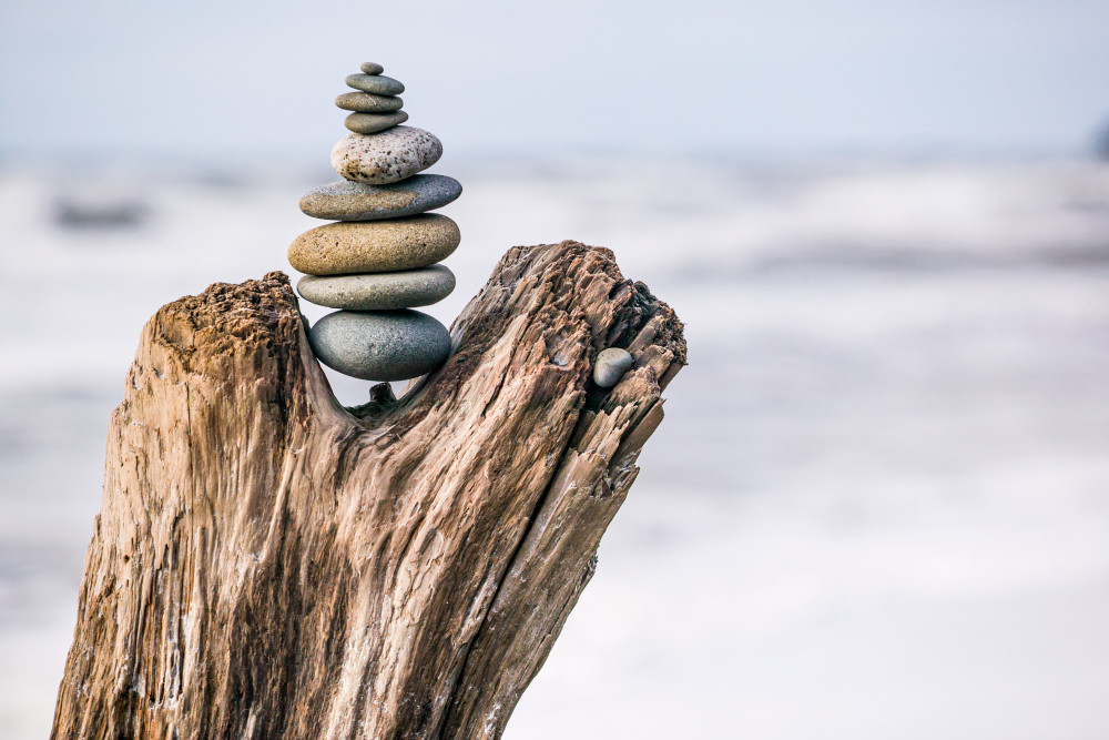 Balanced, rocks, driftwood, coast, art, photography, prints