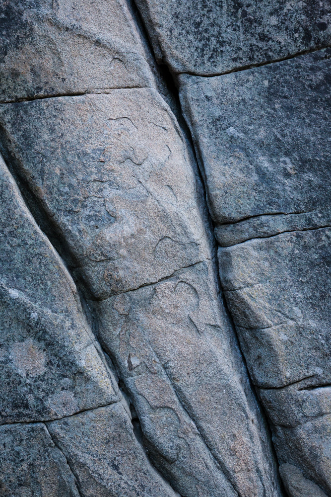 Cracks in a rock face.  Icicle Canyon in the Washington Cascades Range, USA. "Classic Crack", 5.9.