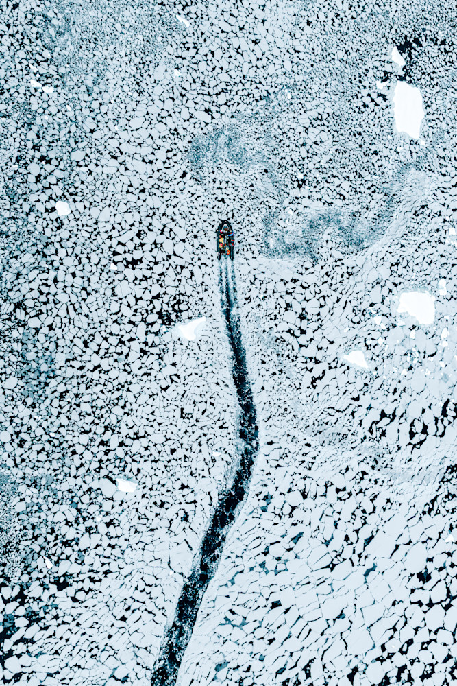 Antarctica Zodiac Boat Aerial | Polar Expedition Photography