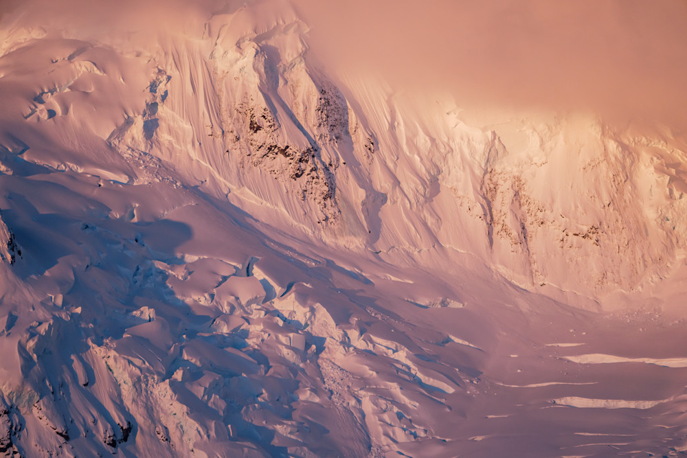 Antarctic Alpenglow Mountain Photography | Polar Alpenglow