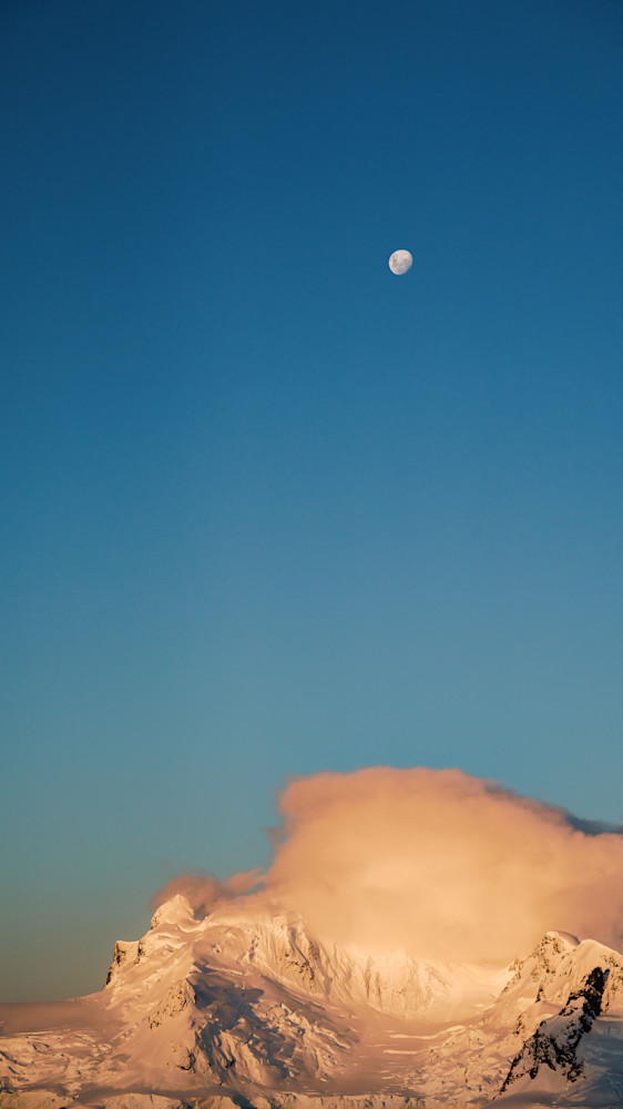 Antarctic Moon and Mountain Photography | Moon Over the Peninsula