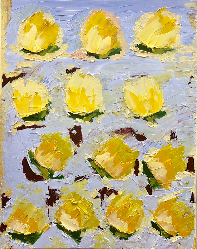 Abstract Tulips Art Prints | Colorful, Textured & Dynamic Paintings by Heather Fleming