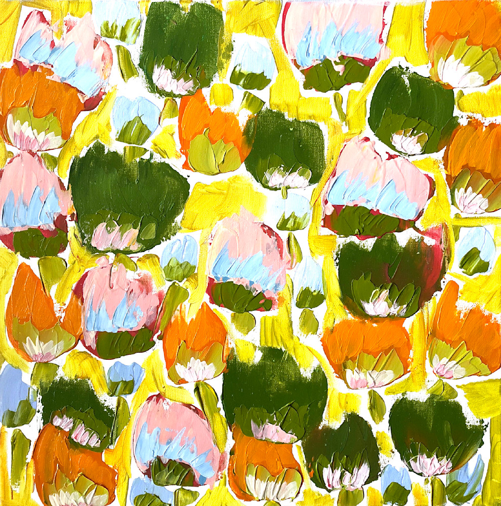 Abstract Tulips Art Prints | Colorful, Textured & Dynamic Paintings by Heather Fleming