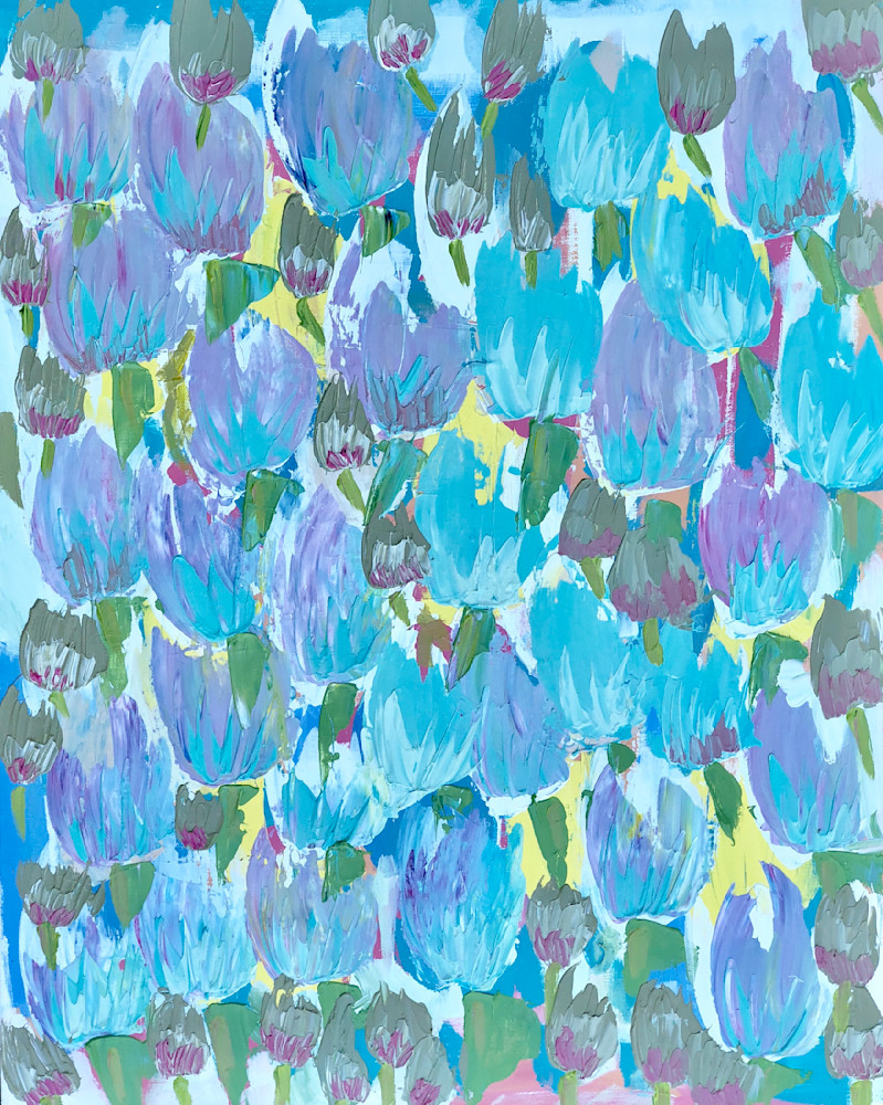 Abstract Tulips Art Prints | Colorful, Textured & Dynamic Paintings by Heather Fleming