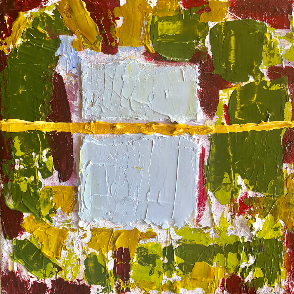 Abstract In Olive, Burgundy And Blue; The 2016 Collection Art | M. Heather Fleming