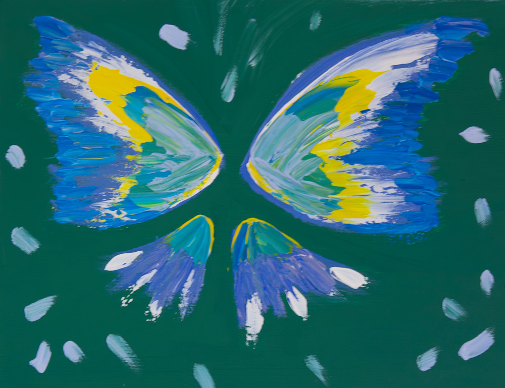 Whimsical Colorful Butterfly Art Print 