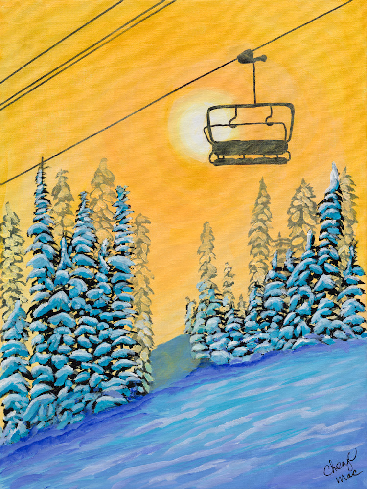 Elevated Tranquillity: Chair Lift Above a Snowy Wonderland Silverstar