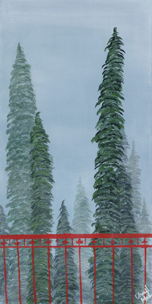 Foggy Trees: Serene Landscape Art