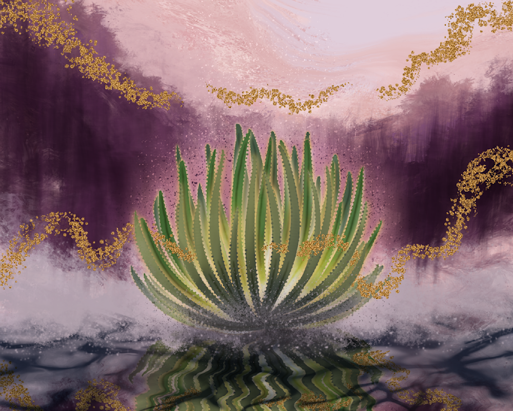 Golden Currents of Twilight Fine Art Print, Contemporary Desert Wall Art