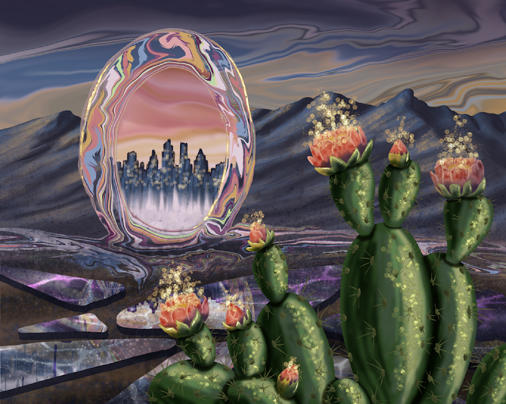 Lure of the Mirage Fine Art Print, Contemporary Desert Wall Art