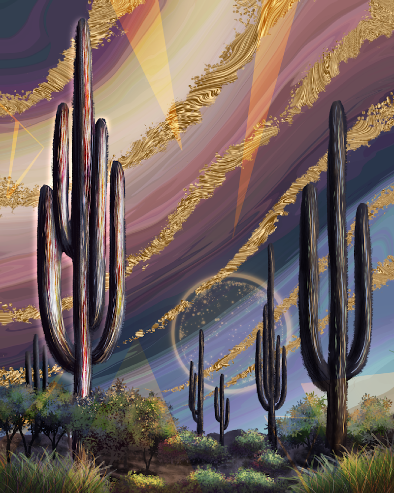 Portal Over the Desert Fine Art Print, Contemporary Abstract Desert Wall Art