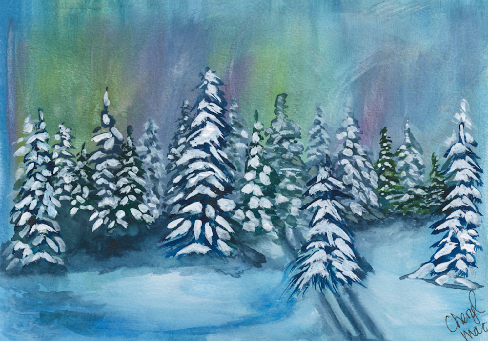 Watercolour Silent Snowfall Serenity 