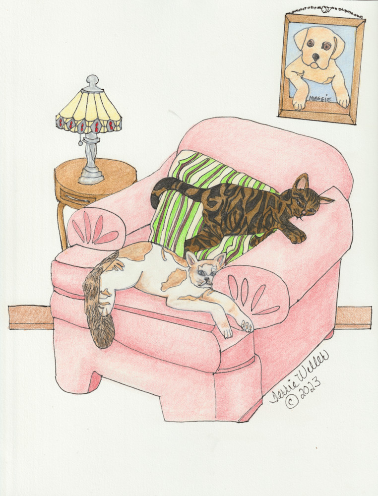 Poo Bear & Pewter Cats Art | Fine Art by Terrie D