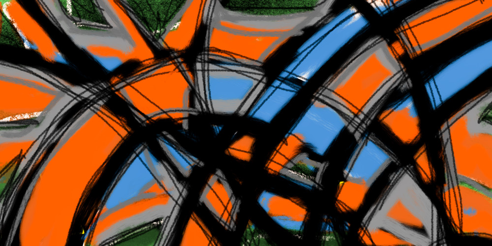 Orange Blue Abstract Arcs Art | Tim McGuire Fine Art