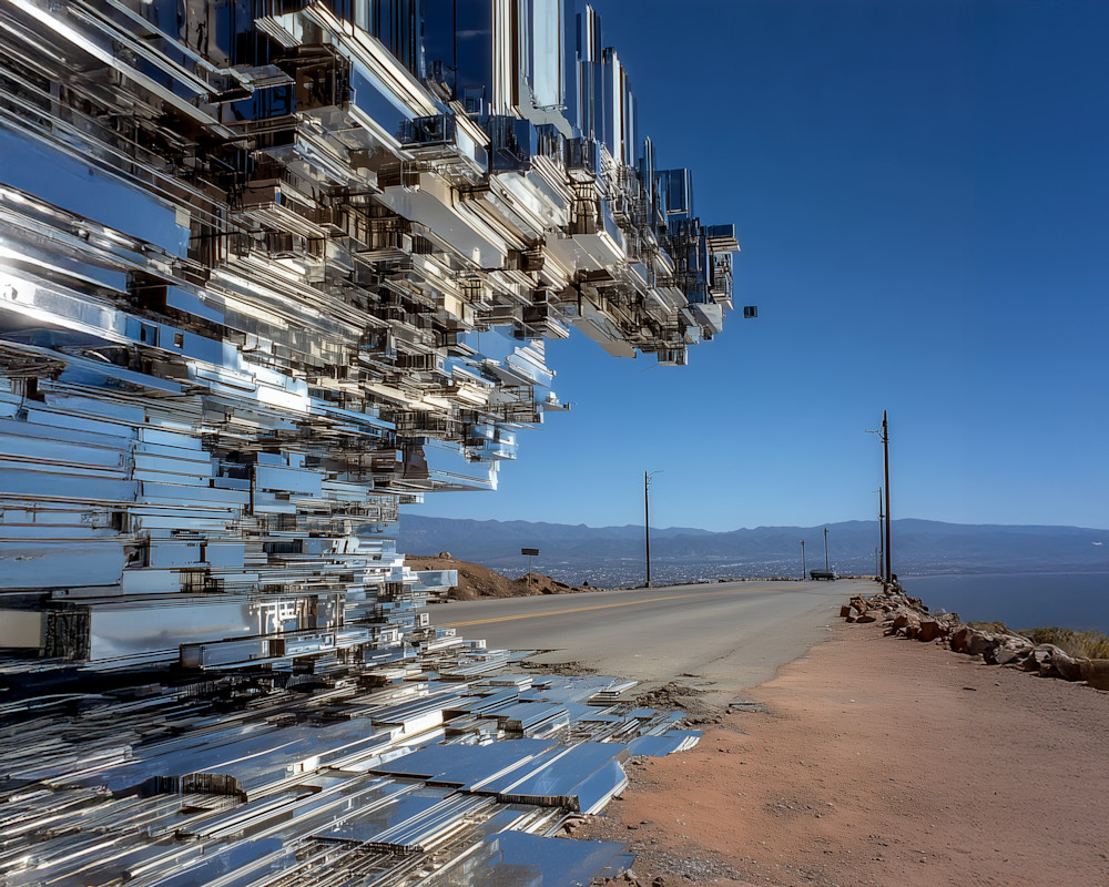 Chrome Mirage Futuristic Landscape Wall Art