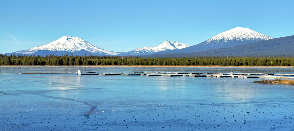 Frozen Crane Prairie   Sisters And Mt. Bachelor Photography Art | InYourBackyard