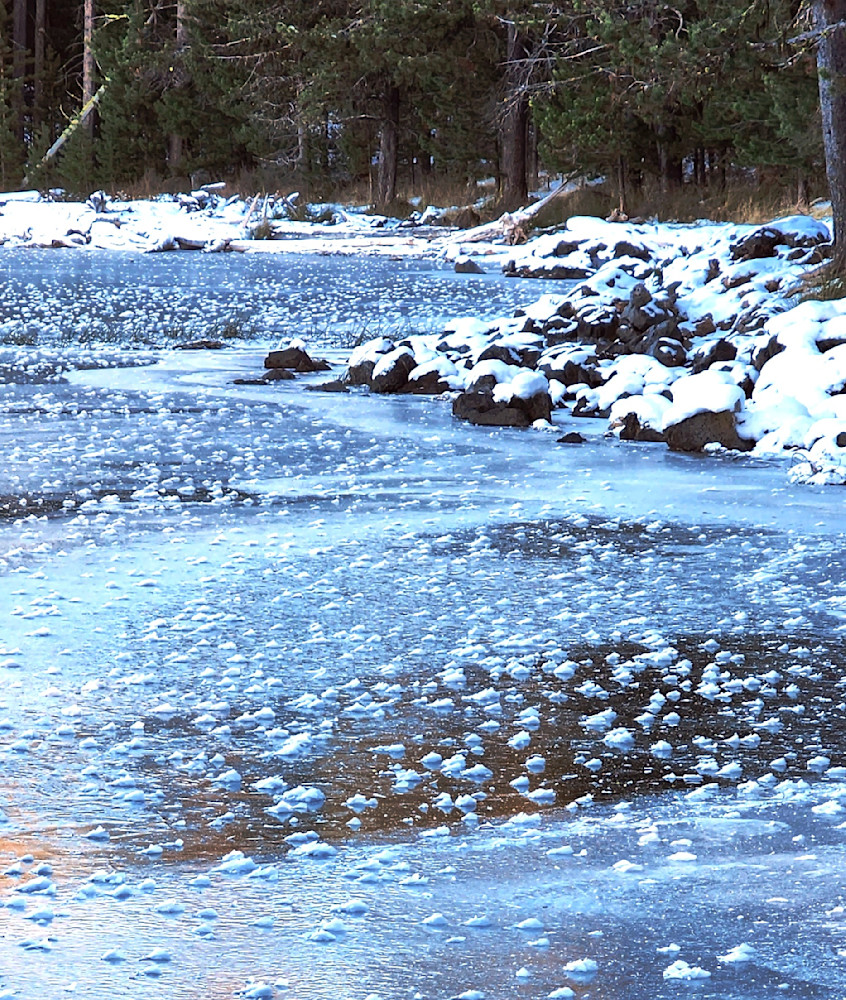 Crane Prairie Reservoir Froze With Ice Mountains Photography Art | InYourBackyard
