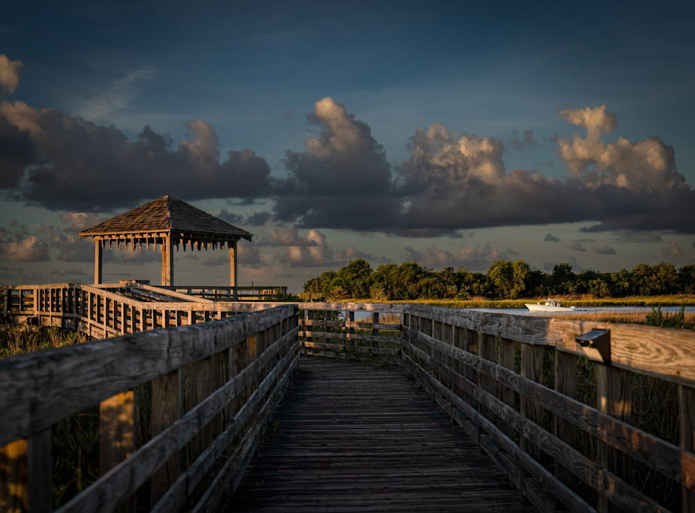 Morning Serenity Over the Marsh – Southport NC Sunrise Marshland Photography