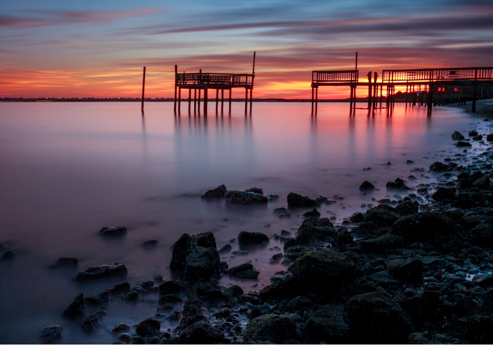 A Tranquil Sunset on the Cape Fear River – Long Exposure Southport Photography